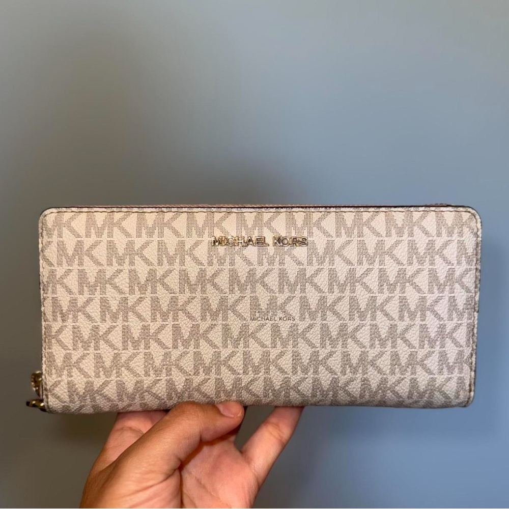 Michael Kors Light Beige Monogram Wallet